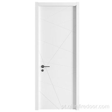 Porta moderna resistente ao fogo e interior em PVC branco